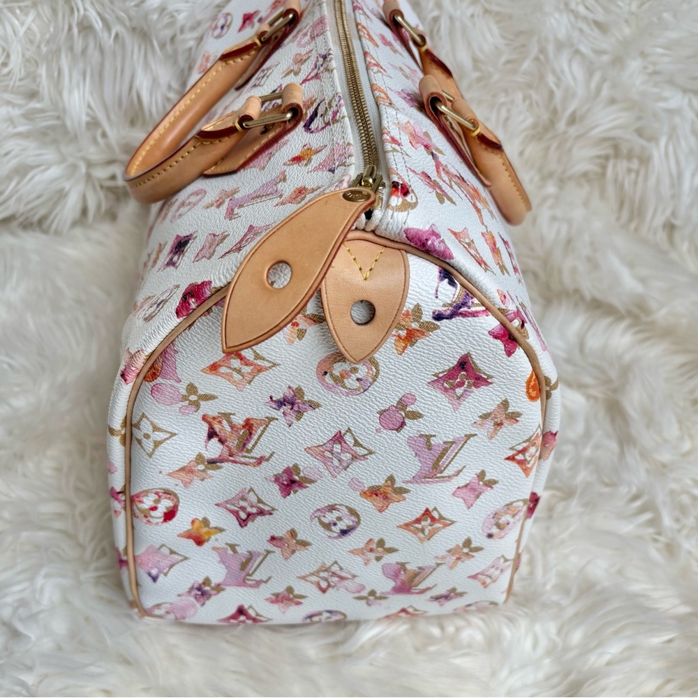 β¨π¦ Louis Vuitton π¦β¨ Speedy 35 Richard Prince Aquarelle Watercolor - Picture 9 of 16